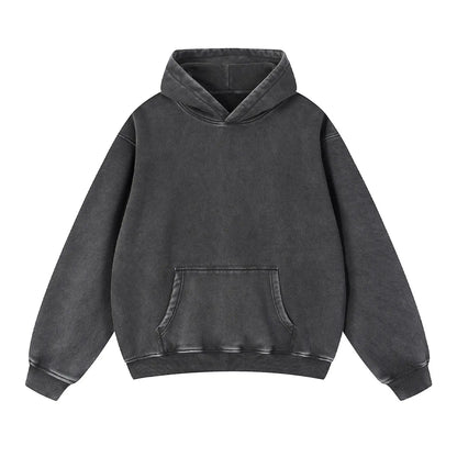 Heavyweight Fleece Supplier Low MOQ Vintage Snowflake Wash Blank Custom Logo Casual Hooded Sweatshirt
