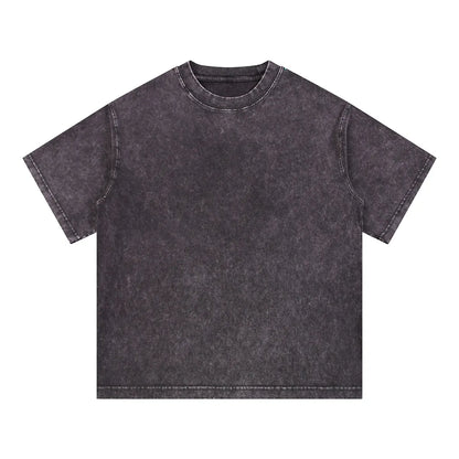 Vintage Fashion Supplier Low MOQ Acid Wash Snowflake Wash Blank Custom Print Mens Oversized T Shirt