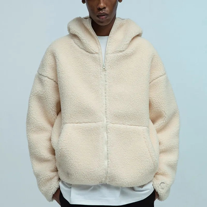Monster factory wholesale heavyweight Wool Winter Zipper Hooded Jacket