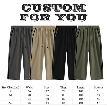 Low Moq Wholesale Drawstring Waist Straight Leg Unisex Sportswear Pants Men Custom Side Striped Wide Leg Track Pants