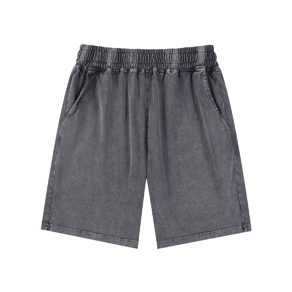 Essential Fashion Supplier Low MOQ Vintage Acid Wash Blank Custom Logo Mens Loose Fit Washed Shorts