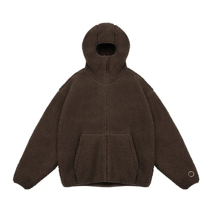 Heavyweight Wool Winter Zipper Hooded Jacket