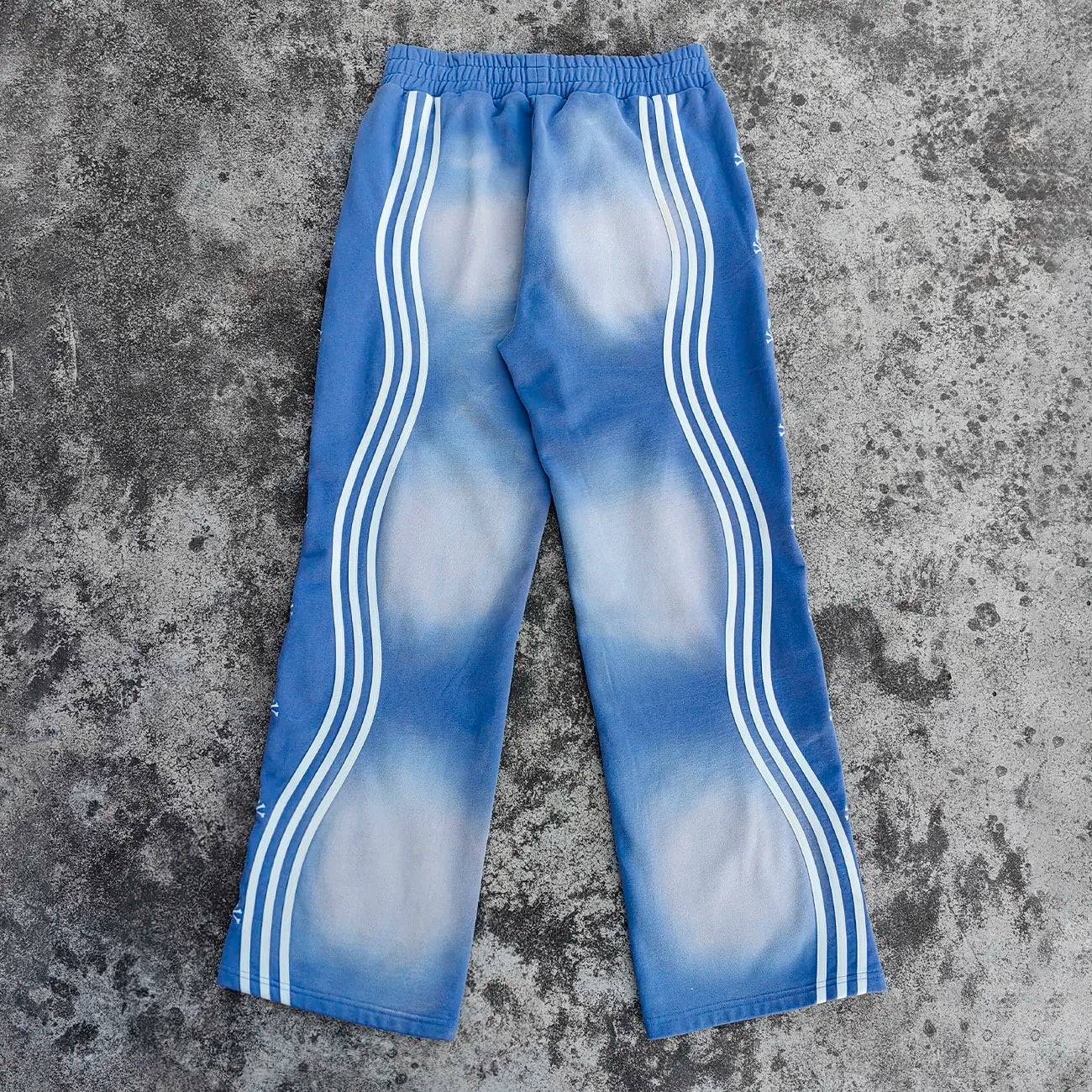 Heavyweight Cotton French Terry Track Jogger Pants Custom Vintage Washed Sunfaded Men Embroidery Logo Striped Sweatpants