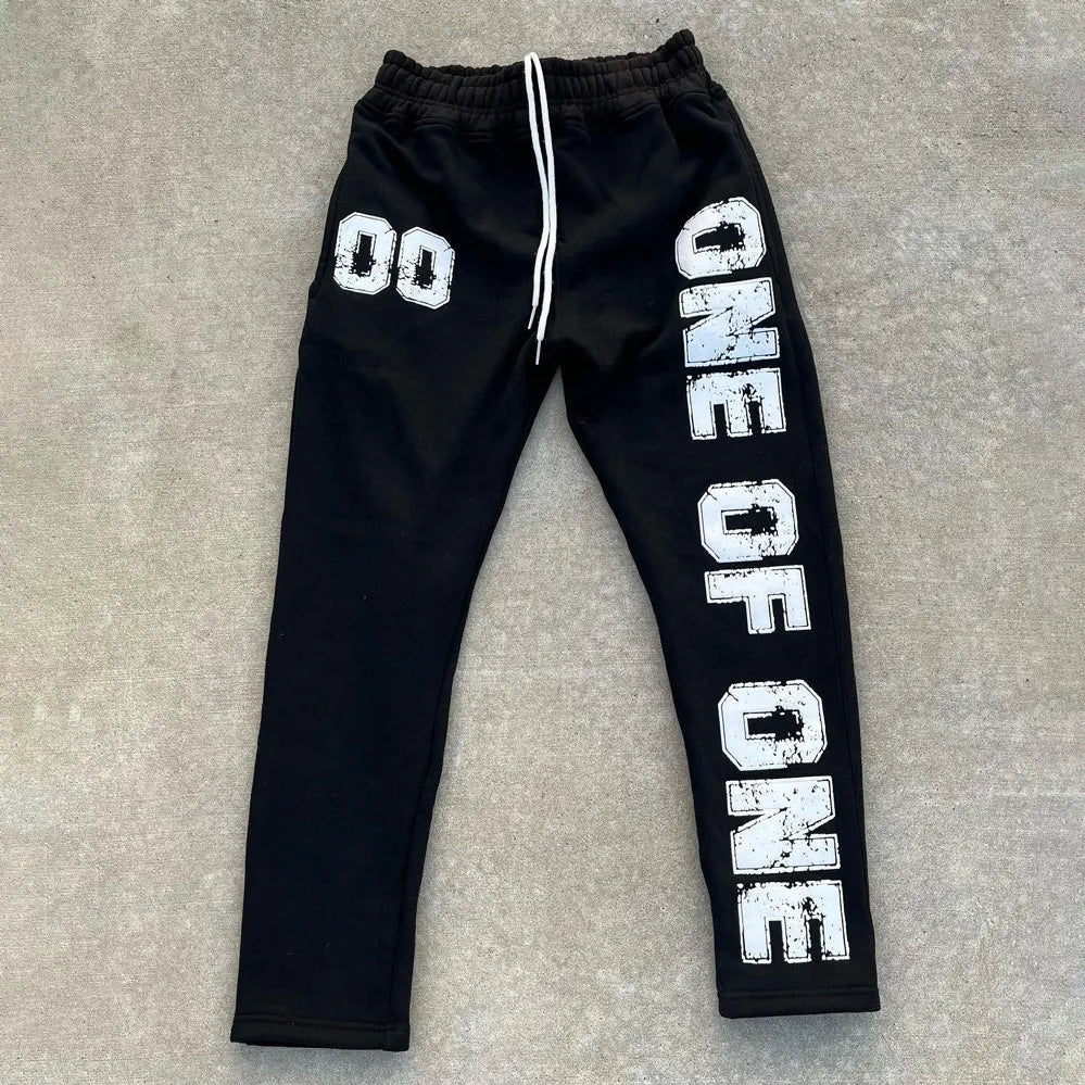 Huilin Factory Oem Basic Elastic Drawstring Waist Jogger Pants Men Custom Logo Printing Heavyweight Straight Leg Sweatpants Men