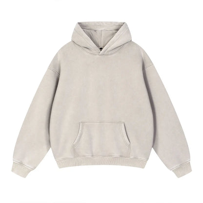 Heavyweight Fleece Supplier Low MOQ Vintage Snowflake Wash Blank Custom Logo Casual Hooded Sweatshirt
