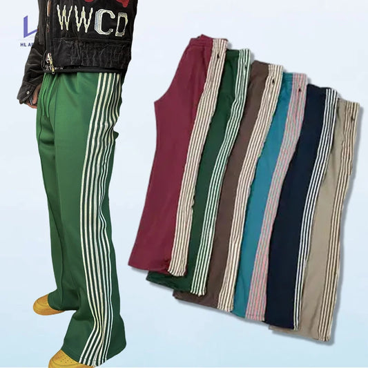 HL Manufacturer Wholesale High Quality Heavyweight Flared Sweatpants Oem  Loose Fit Blank Stacked Pants Custom Mens Flare Pants