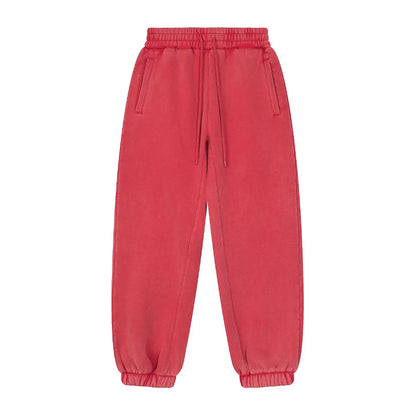 Trending Streetwear Supplier Low MOQ Vintage Fleece Lined Blank Custom Logo Unisex Snowflake Wash Jogger Pants