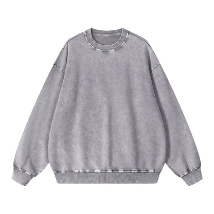 Heavyweight Cotton Supplier Low MOQ Vintage Garment Dye Blank Custom Logo Casual Gradient Crewneck Sweatshirt