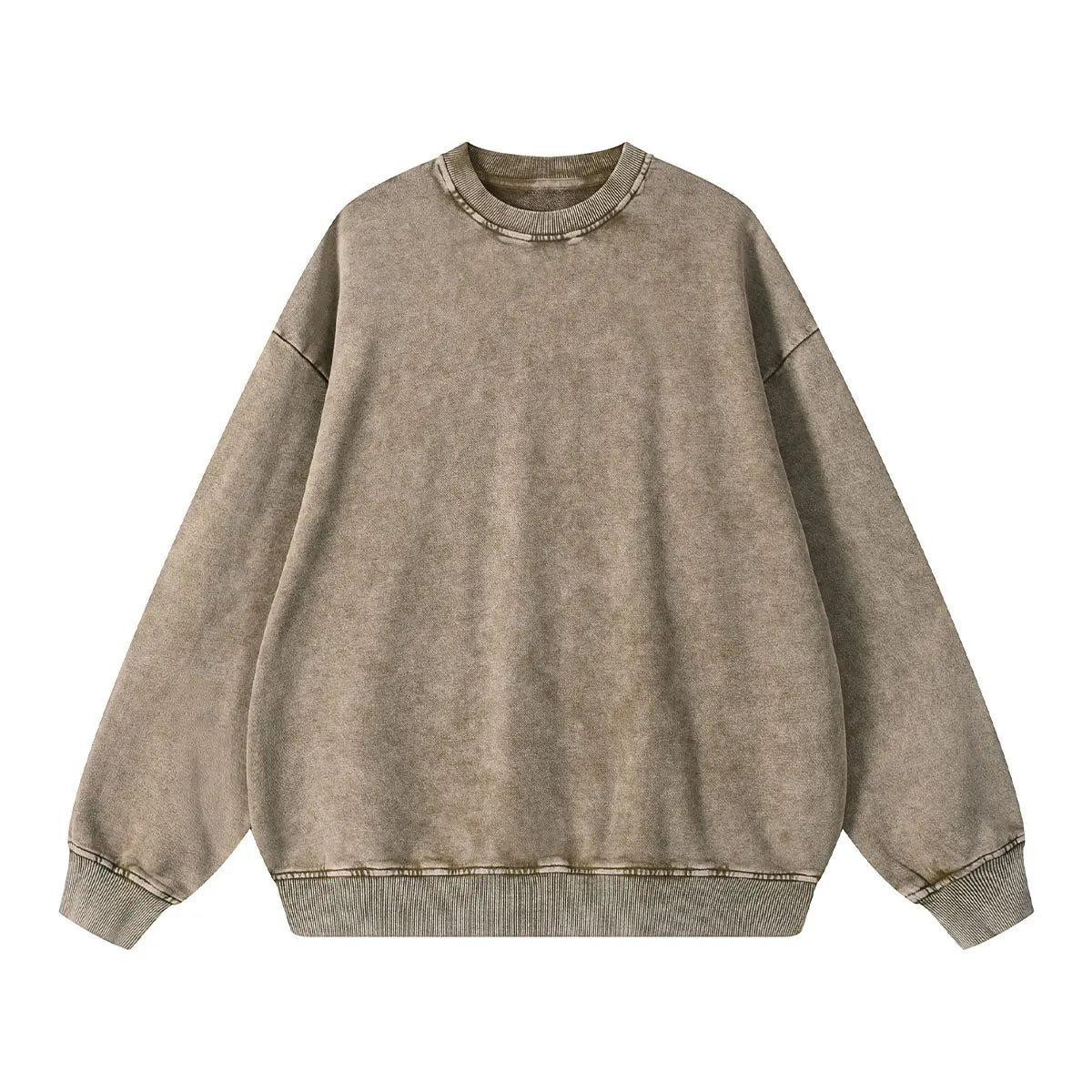 Heavyweight Cotton Supplier Low MOQ Vintage Garment Dye Blank Custom Logo Casual Gradient Crewneck Sweatshirt