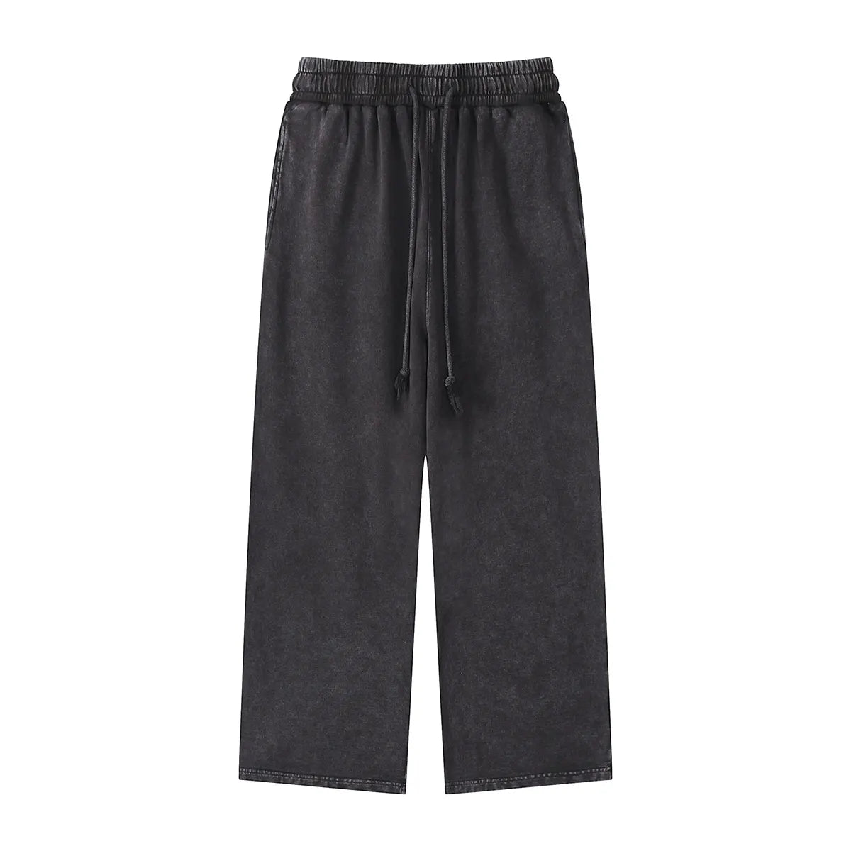 Heavyweight Cotton Supplier Low MOQ Acid Wash Spray Wash Blank Custom Print Casual Wide Leg Track Pants