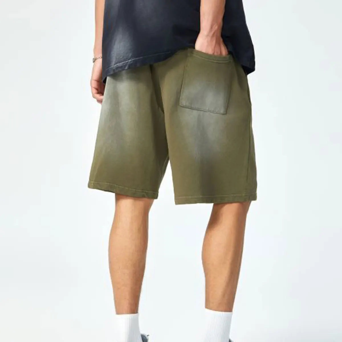 Vintage Fashion Supplier Low MOQ Acid Wash Garment Dye Blank Custom Print Mens Loose Fit Summer Shorts