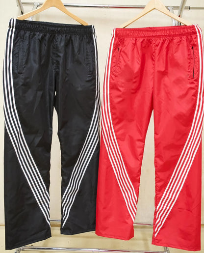 Huili Oem Wholesale Elastic Waist Nylon Track Sweatpants Men Custom Printing Logo Straight Wide Leg Baggy Track Pants