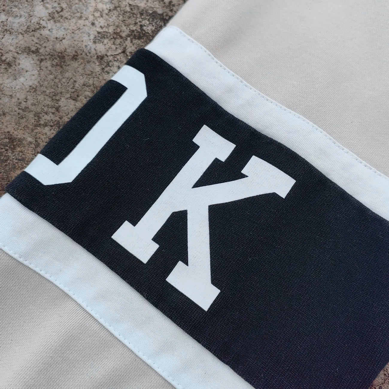 Custom 100% Cotton Heavyweight Oversized T-shirt Embroidery logo Men Color Block Raw Hem Boxy Long Sleeve T Shirt