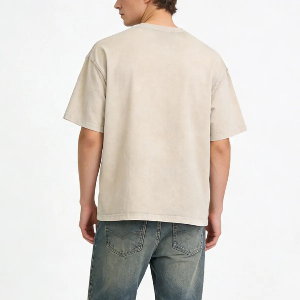 Vintage Fashion Supplier Low MOQ Acid Wash Snowflake Wash Blank Custom Print Mens Oversized T Shirt
