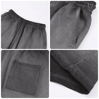 Heavyweight Cotton Supplier Low MOQ Vintage Garment Dye Blank Custom Logo Casual Drawstring Shorts
