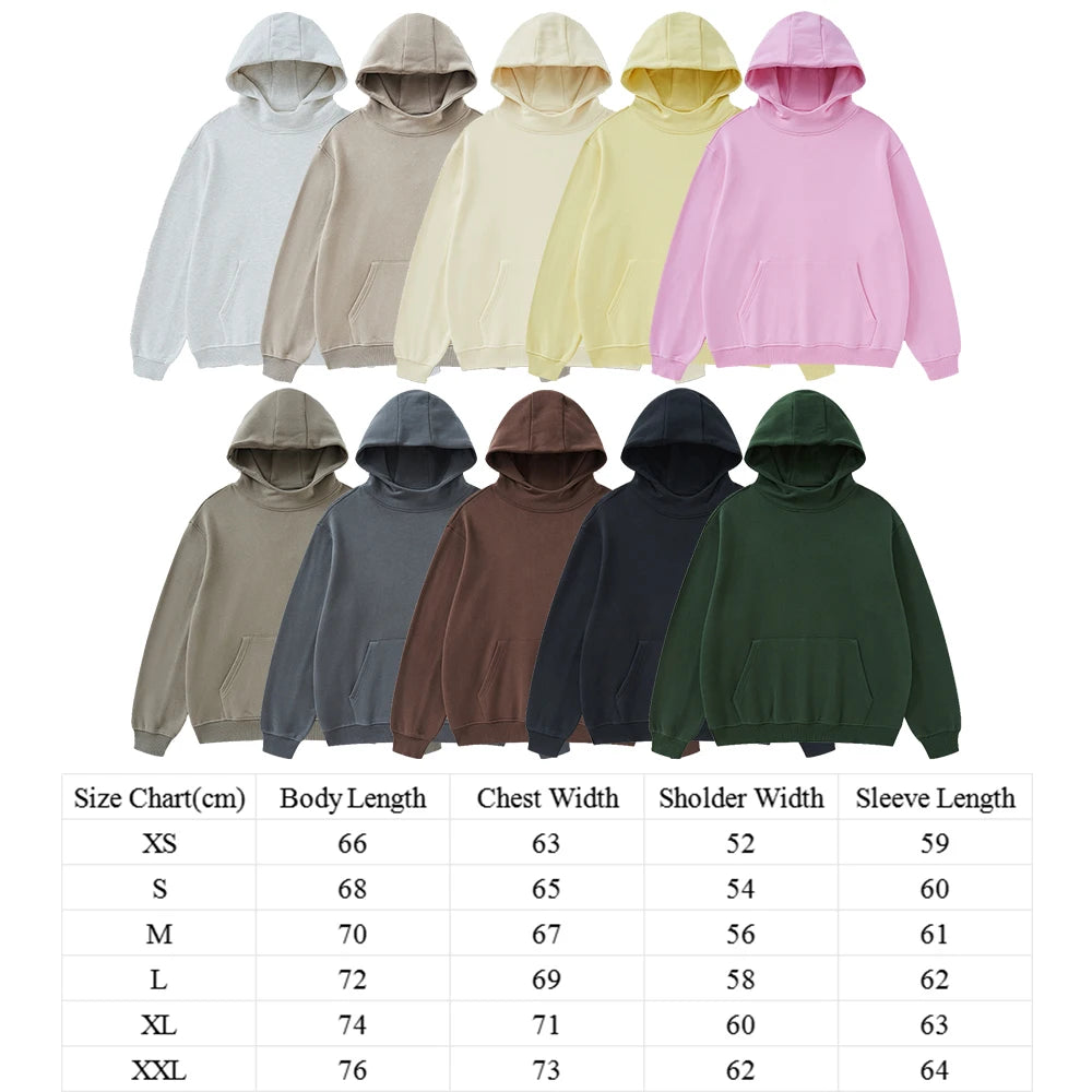 Huili Wholesale Unisex Oversized Sweatshirts Thick Cotton Oversized Hoodies Fleece Lining Men Pullover Plain Blank Hoodie