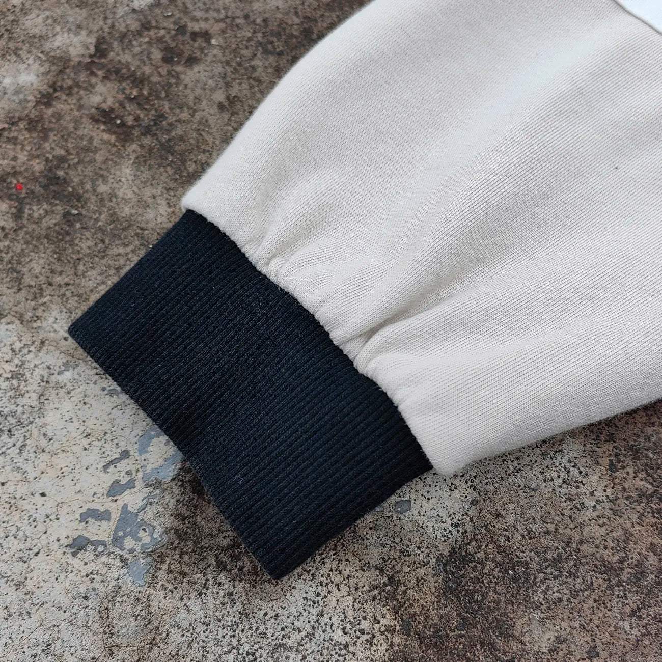 Custom 100% Cotton Heavyweight Oversized T-shirt Embroidery logo Men Color Block Raw Hem Boxy Long Sleeve T Shirt