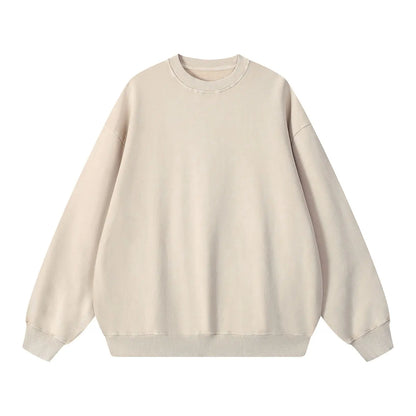 Heavyweight Cotton Supplier Low MOQ Vintage Garment Dye Blank Custom Logo Casual Gradient Crewneck Sweatshirt