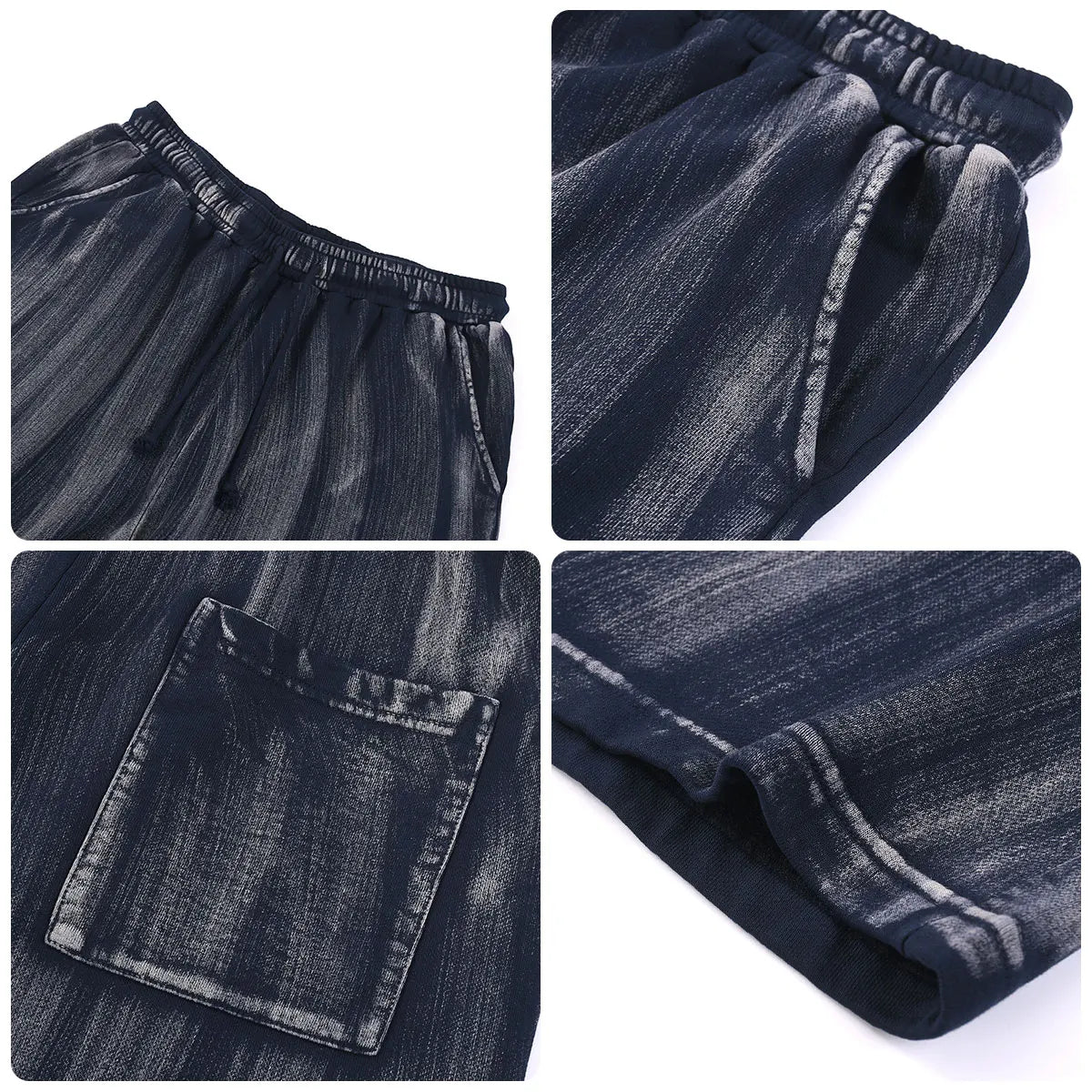 Heavyweight Cotton Supplier Low MOQ Acid Wash Garment Dye Blank Custom Print Casual Drawstring Shorts