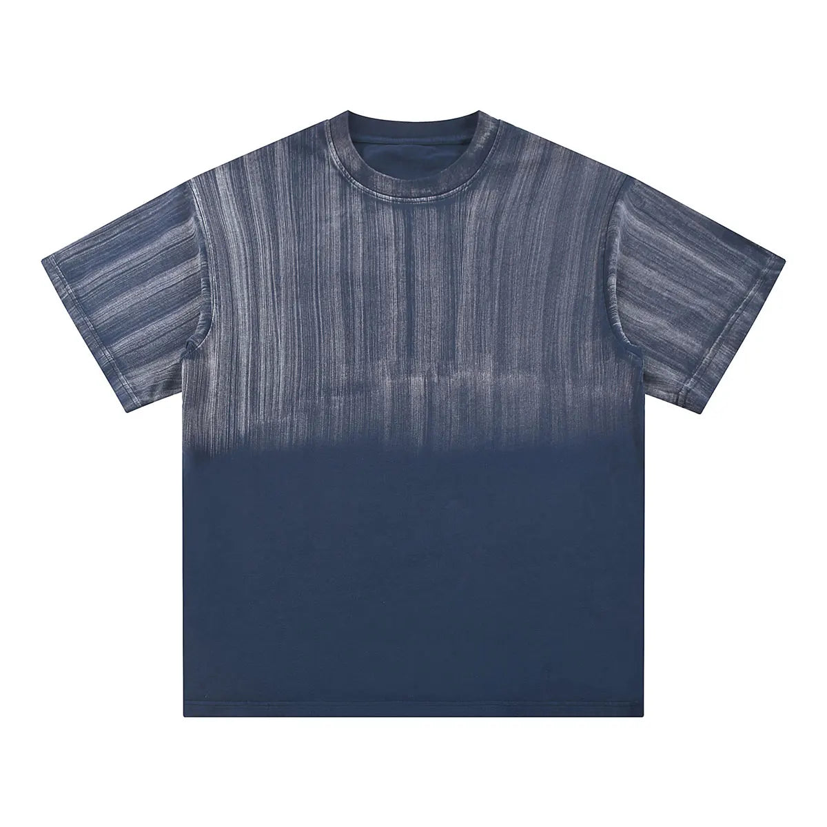 Heavyweight Cotton Supplier Low MOQ Acid Wash Spray Wash Blank Custom Print Casual Crewneck Tee