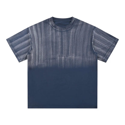 Heavyweight Cotton Supplier Low MOQ Acid Wash Spray Wash Blank Custom Print Casual Crewneck Tee