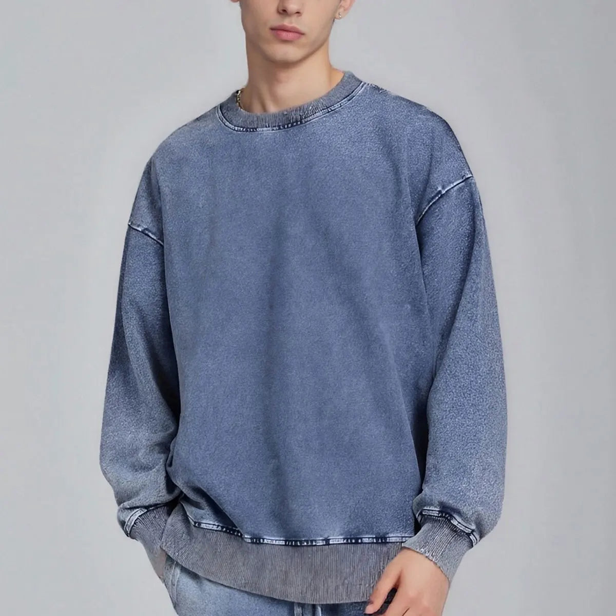 Essential Streetwear Supplier Low MOQ Vintage Washed Blank Custom Logo Mens Jogger Tracksuit