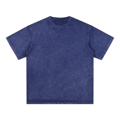 Vintage Fashion Supplier Low MOQ Acid Wash Snowflake Wash Blank Custom Print Mens Loose Fit T Shirt