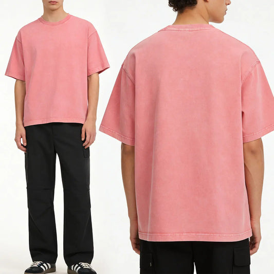 Vintage Fashion Supplier Low MOQ Acid Wash Snowflake Wash Blank Custom Print Mens Oversized T Shirt