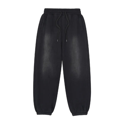 Trending Streetwear Supplier Low MOQ Vintage Fleece Lined Blank Custom Logo Unisex Snowflake Wash Jogger Pants