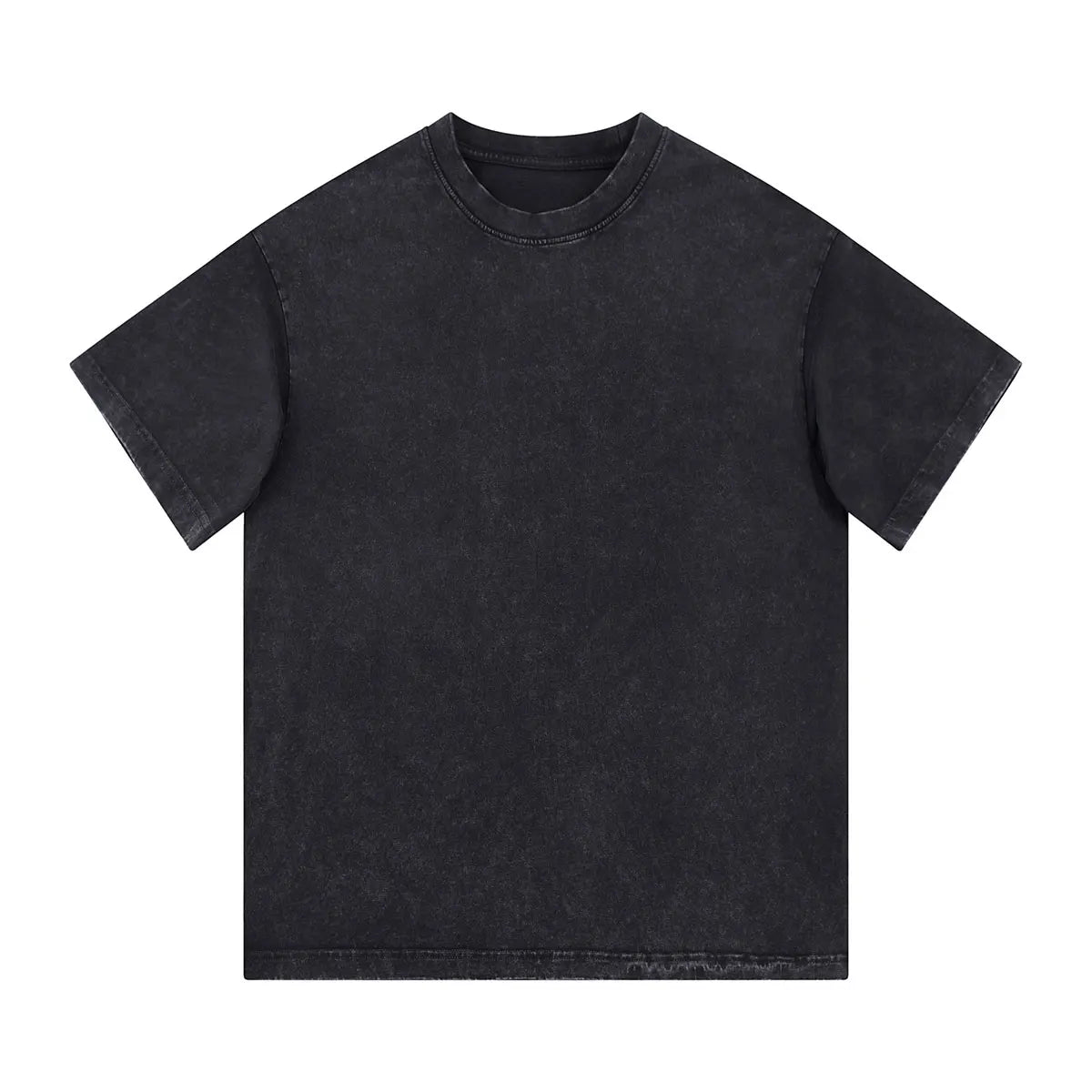 Heavyweight Cotton Supplier Low MOQ Acid Wash Garment Dye Blank Custom Print Casual Crewneck Tee