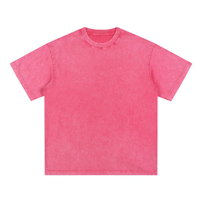 Vintage Fashion Supplier Low MOQ Acid Wash Snowflake Wash Blank Custom Print Mens Loose Fit T Shirt