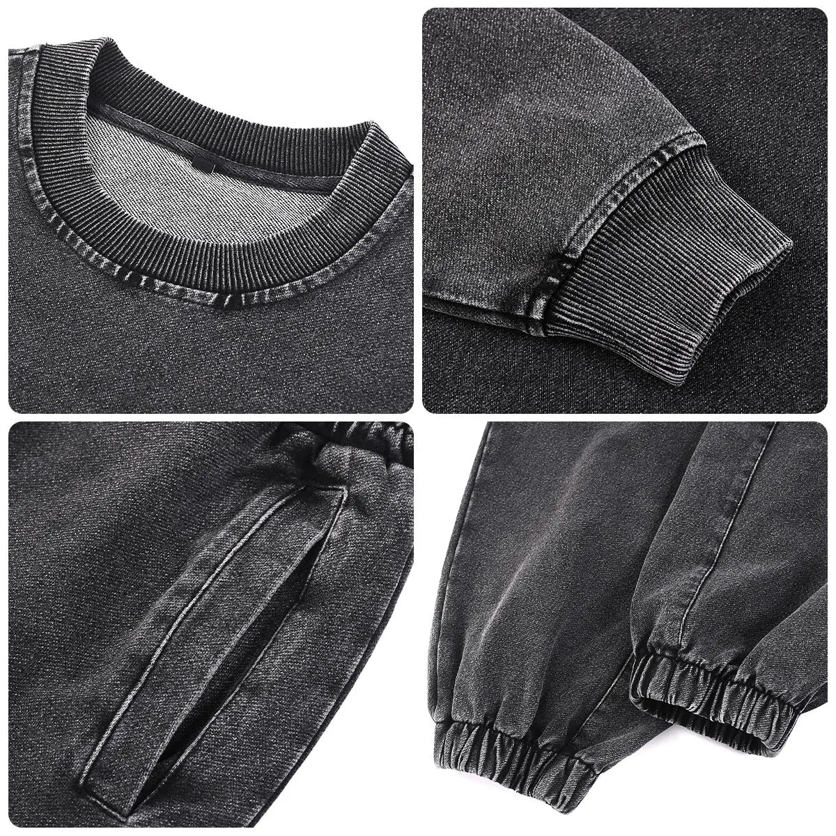 Essential Streetwear Supplier Low MOQ Vintage Washed Blank Custom Logo Mens Jogger Tracksuit