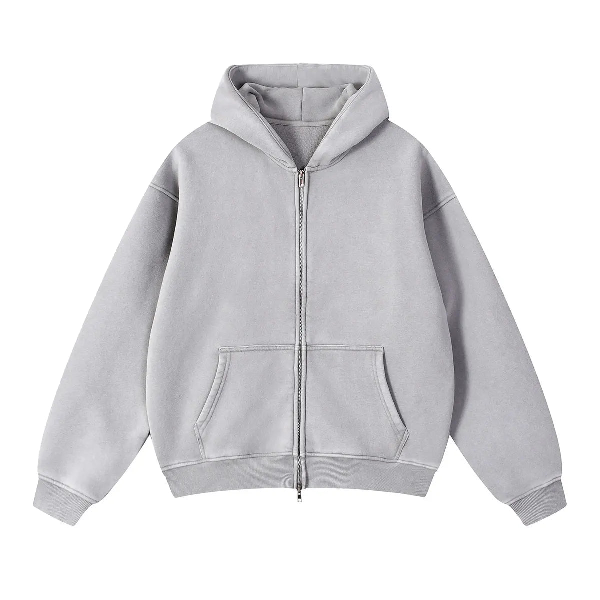 Trending Streetwear Supplier Low MOQ Vintage Oversized Blank Custom Logo Mens Full Zip up Hoodie