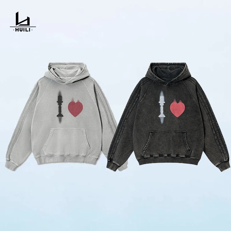 Huili Wholesale Autumn Winter French Terry 100% Cotton Heavyweight Unisex Oversized Custom Logo Plus Size Men's Hoodies