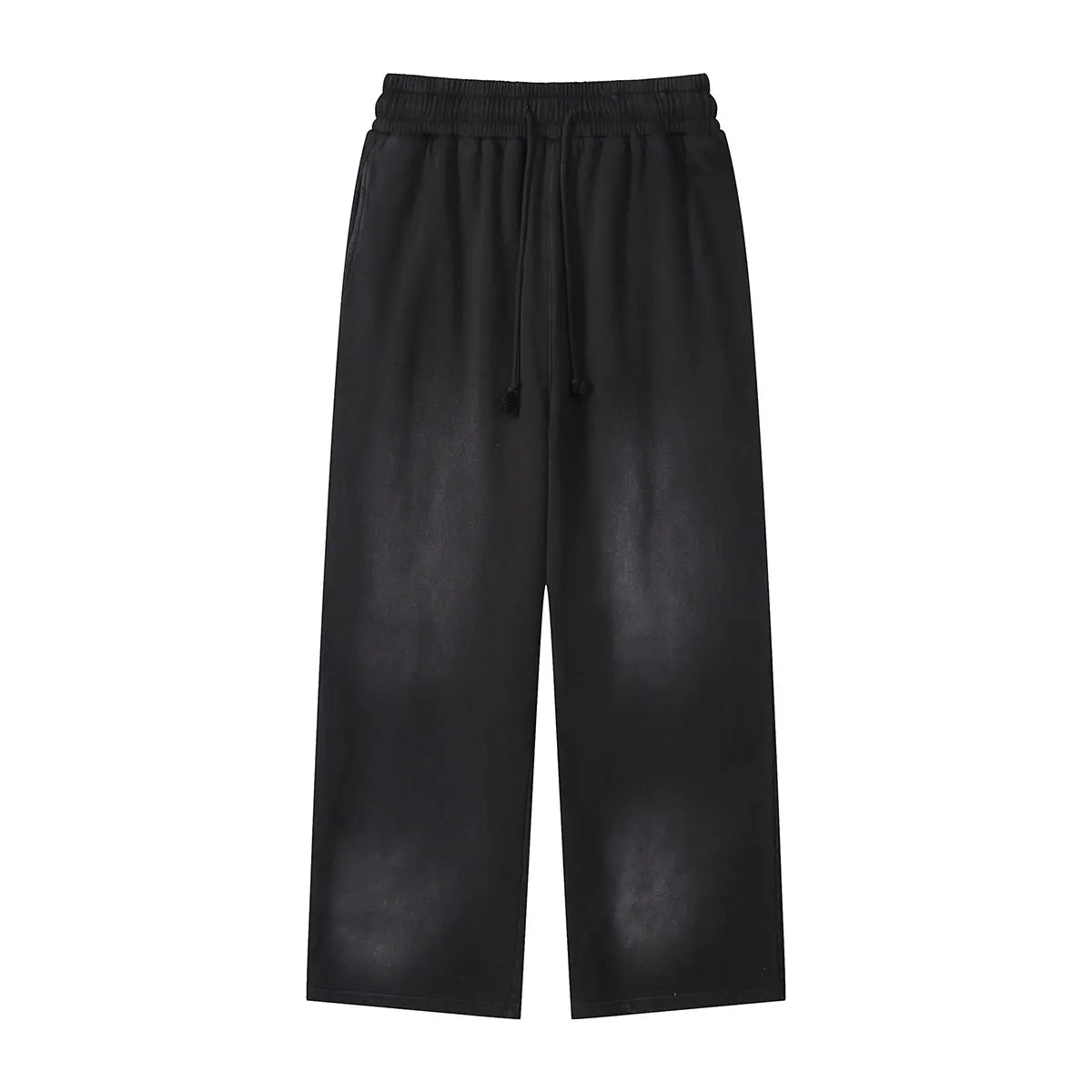 Heavyweight Cotton Supplier Low MOQ Acid Wash Spray Wash Blank Custom Print Casual Wide Leg Track Pants