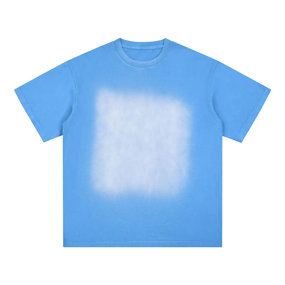 Heavyweight Cotton Supplier Low MOQ Vintage Spray Wash Blank Custom Logo Casual Crewneck Tee