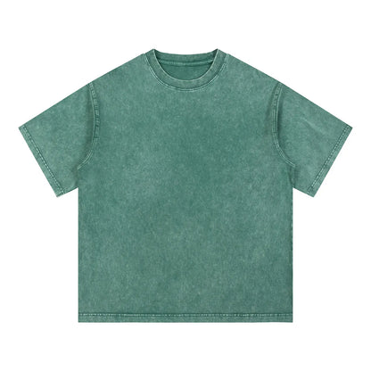 Vintage Fashion Supplier Low MOQ Acid Wash Snowflake Wash Blank Custom Print Mens Oversized T Shirt