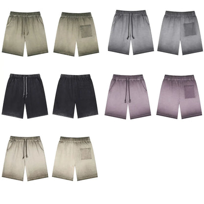 Heavyweight Cotton Supplier Low MOQ Vintage Garment Dye Blank Custom Logo Casual Drawstring Shorts