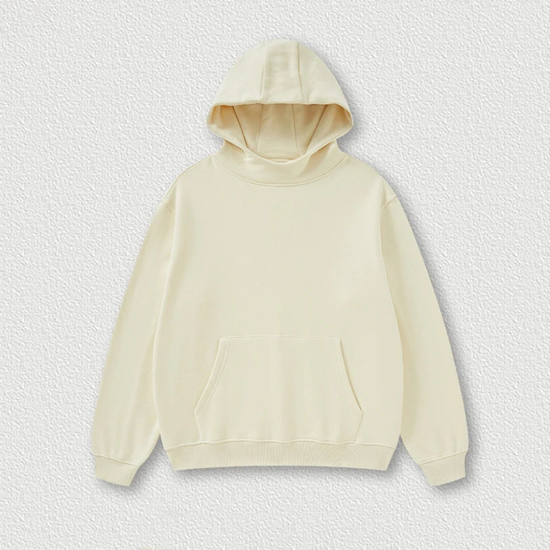 Huili Wholesale Sweatshirts Custom Thick Cotton Oversized Hoodies Unisex Solid Color Blank Pullover Hoodie