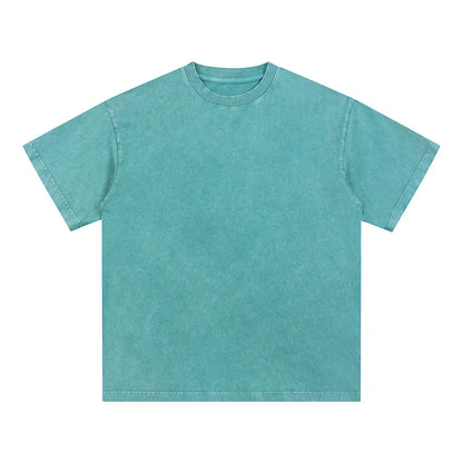 Vintage Fashion Supplier Low MOQ Acid Wash Snowflake Wash Blank Custom Print Mens Loose Fit T Shirt