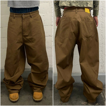 Hot Selling Streetwear Parachute Pants Oversized Fit Men Custom Cargo Pants Solid Color Wide Leg Baggy Pannts For Men