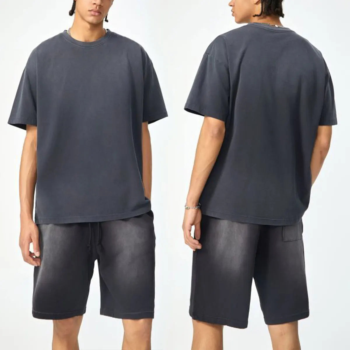 Essential Streetwear Supplier Low MOQ Vintage Acid Wash Blank Custom Logo Mens Loose Fit T Shirt
