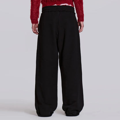 New Style Oversized Wide Leg Heavyweight Cotton Sweat Pants Men Custom Rivet Decorated Baggy Sweatpants