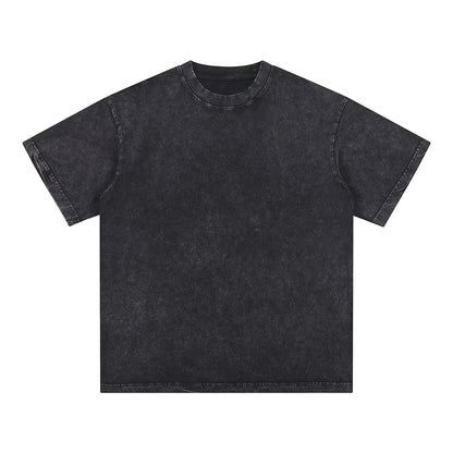 Vintage Fashion Supplier Low MOQ Acid Wash Snowflake Wash Blank Custom Print Mens Loose Fit T Shirt