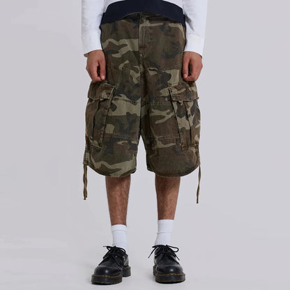 100% Cotton Cargo Shorts Men Streetwear Shorts Custom Allover Camo Printed Mens Utility Tactical Shorts