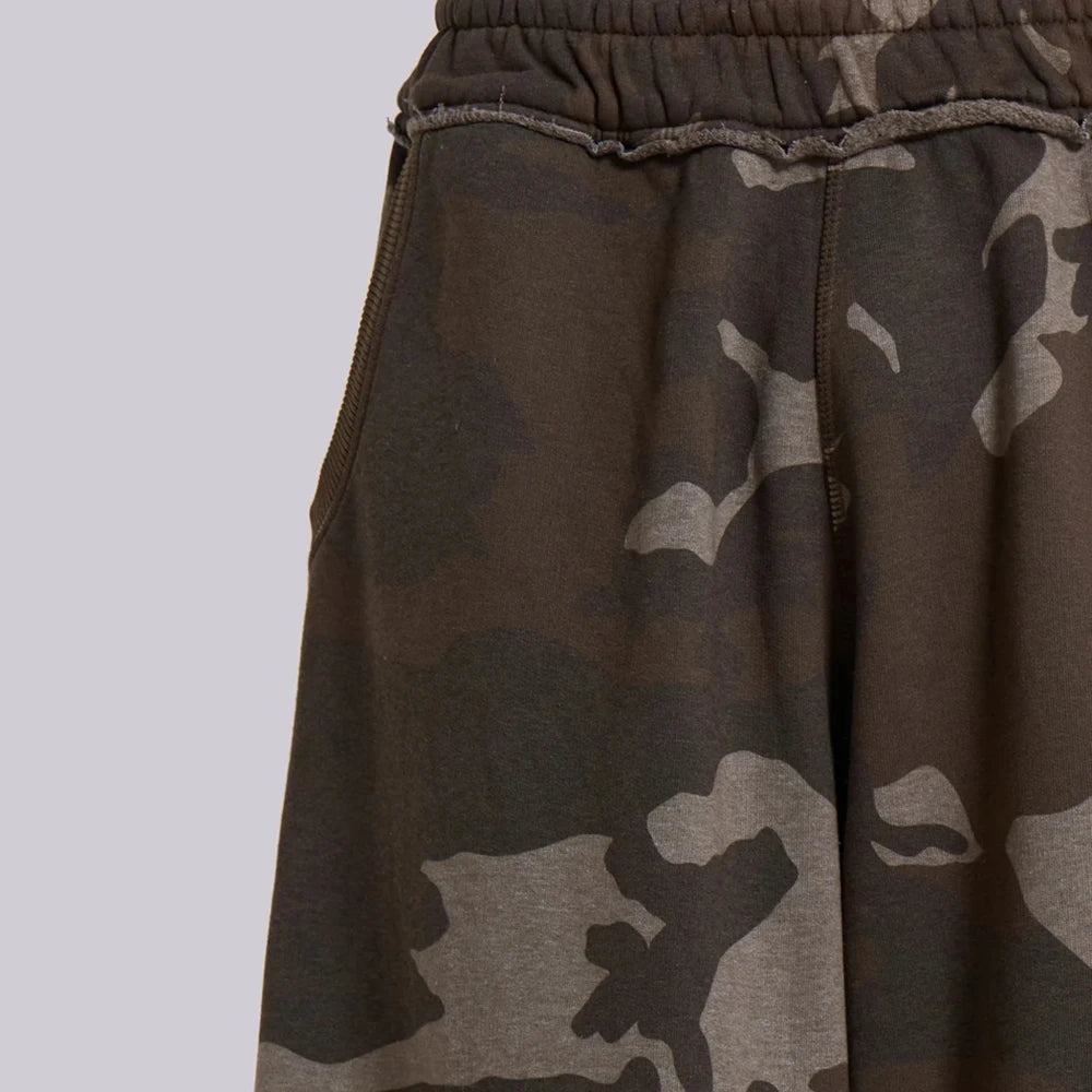 Huilin Manufacturer Oem 100% Cotton Heavyweight Wide Leg Sweatpants Men Custom Dtg Printed Oversized Fit Baggy Camo Sweatpants