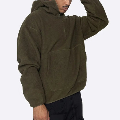 Heavyweight winter thick wool blank plain hoodie