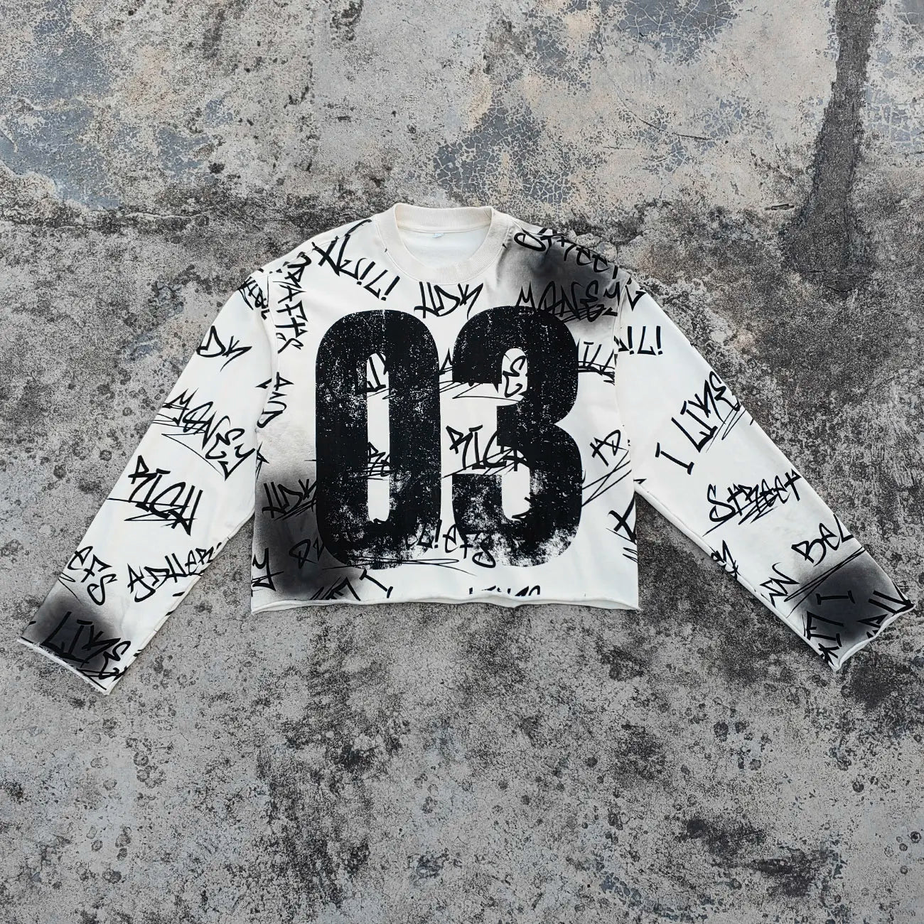 Screen Printing Vintage Graphic T-shirts Custom Thick Cotton Men Boxy Fit Heavyweight Long Sleeve French Terry Tshirts