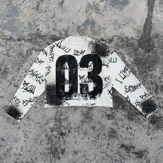 Screen Printing Vintage Graphic T-shirts Custom Thick Cotton Men Boxy Fit Heavyweight Long Sleeve French Terry Tshirts