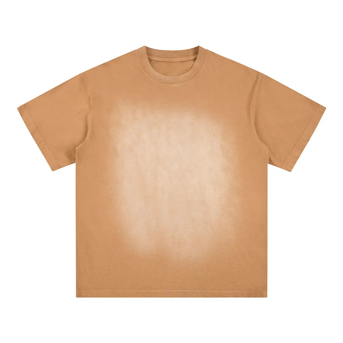 Heavyweight Cotton Supplier Low MOQ Vintage Spray Wash Blank Custom Logo Casual Crewneck Tee